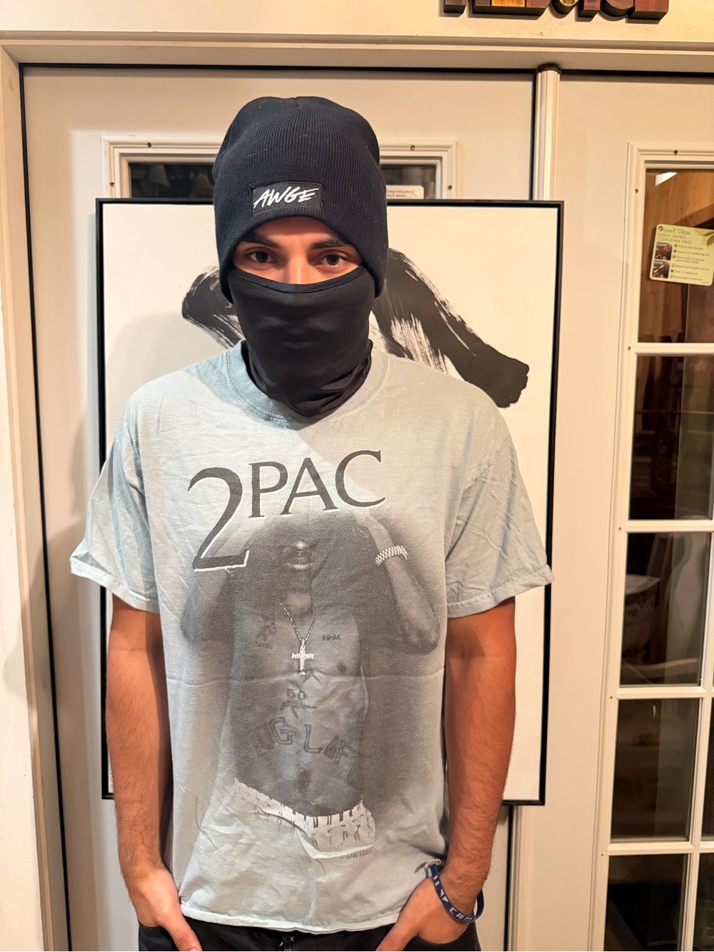 2PAC Graphic Men’s T-Shirt in Light Gray